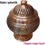 SAFİR ÇAY KAZANLARI Bakır Şekerlik Bakır Şekerdanlık Bakır Lokumluk Orta Boy Şekerlik. Çekiçleme Tekniklidir.