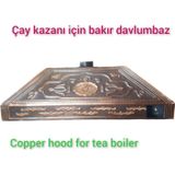 SAFİR ÇAY KAZANLARI Çay Ocağı Davlumbazı 4 gözlü Çay Kazanı için Bakır Davlumbaz Klasik Model 110 cm Bakır Davlumbaz