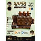 Safir Çay Kazanları Ce Belgeli Gazmer Açılış Onaylı Ventil Termukulp Sistemli 3 Gözlü Bakır Çay Kazanı Elektrik + Doğalgazlı Bakır Çay Semaveri Yıldız Model Bakır Çay Ocağı Kazanı Vip