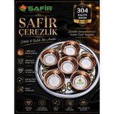 Safir Çay Kazanları Safir Çerezlik Kahvaltı Takımı Krom Tepsi 6 Adet Bakır Kase Özel El Işlemesi Bakır Çerezlik
