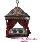 SAFİR ÇAY KAZANLARI Safirim Kumda Kahve Makinesi Davlumbazlı Büyük Boy Kumda Kahve Cihazı Bakır Kahveci Güzeli Standı