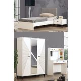 Safir Genç Odası - 3 Kapılı Dolap, Karyola, Komodin, Masa