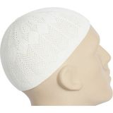 Safir Ince Örme Dantel Namaz Takkesi Beyaz 1 Adet - Standart