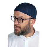 Safir İnce Örme Dantel Namaz Takkesi Lacivert 1 Adet