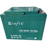 Safir Jel Akü 12 V 58+ Ah 16.5 kg Bakımsız Kuru Tip 60-80 Ah Uyumlu Model