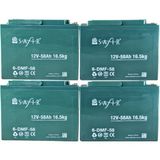 Safir Jel Akü 12 V - 58+ Ah 16.5kg (60 - 80 Ah Uyumlu) - 4'lü Set - 12 V 58+ AH