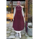 Safir Kapitone Yelek Bordo