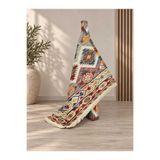 Safir Kilim Safir Şönil Çift Taraflı Seri Renkli Özel Tasarım Etnik Desenli Makinede Yıkanabilen Dokuma Kilim _ Salon , Mutfak , Yatak Odası , Oturma Odası , Banyo ( Saçaklı )