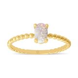 Safir Mücevher Opal Taşlı 14 Ayar Altın Kadın Yüzük - Gold - 8
