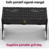 Safir Portatif Izgaralı Mangal Safir Sök-Tak Mangal Safir Portatif Piknik Mangalı – Safir Ateş Çukuru Safir Portatif Izgara Et Mangalı Steakhouse Barbekü Çanta Hediyeli. - 50 cm