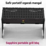 Safir Portatif Izgaralı Mangal Sök Tak Mangal Safir Portatif Piknik Mangalı Safir Ateş Çukuru Safir Barbekü Çanta Hediyeli.