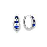 Safir Tasli Diamond Simple Style Halka Kadin Gumus Kupe 17 Mm