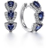 Safir Tasli Diamond Stylish Night Halka Kadin Gumus Kupe 17 Mm