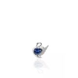 Safir Zirkon Taşlı Gümüş Kuğu Rozet 1.6X1.9 Cm [Oysy248]
