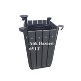 Safirkom Kompozit (ahşap+plastik) Köşeli Çöp Kovası Sç12 Dg Antrasit (65 Lt.)