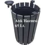 Safirkom Kompozit Yuvarlak Çöp Kovası Sç12 G Antrasit (65 Lt.) - Gri