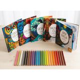 Safkan Yayınları Herkes Için Mandala Boyama Seti (5 Kitap + 24'lü Kuru Boya)