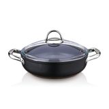 Saflon 8626 Titanium 26 cm 3.80 Lt Basık Tencere - Siyah