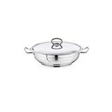 SAFLON Bestinox 32x9.5 Cm Flanşlı Kulp Çelik Kapaklı Çelik Kısa Tencere-7.65 Litre