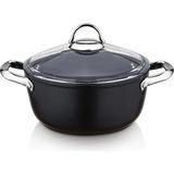 Saflon SF3630TT 30 cm Derin Tencere Titanyum Kaplama 9.25 Litre Siyah Renkli Tekli Tencere