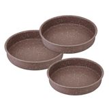 Saflon SF8500GR Granit 3'lü 28-32-36 cm Yuvarlak Fırın Tepsi
