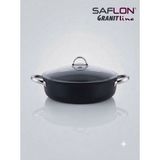 Saflon Titanium Basık Karnıyarık Pilavlık Tencere 32 cm - (No Color)