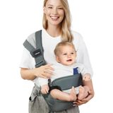 Safotad Küçük Çocuk Taşıyıcı, Kaymaz Minderli Hafif Kalça Koltuk Taşıyıcı, Ayarlanabilir Bel Kayışı ve Nefes Alabilir File Omuzlu Ergonomik Askılı Taşıyıcı, 6-48 Aylık Küçük Çocuklar için (7-44 lbs)