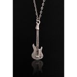Safran Aksesuar Elektro Gitar Model 925 Ayar Gümüş Kaplama Erkek Kadın Kolye