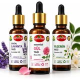 Safvital Lavanta+Gül+Yasemin 3’lü Aromaterapi Bakım-Bitkisel Yağ Seti & Aromatik Yağlar Seti 3X20 ml