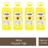 Safya Ayçiçek Yağı 5 Litre x 4 Ekonomik Ambalaj Türkiye Menşeli Kokusuz ve Hafif Lezzet - 5 lt