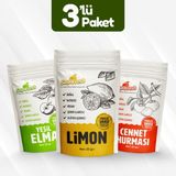 Saga Fresh Dondurularak Kurutulmuş Meyve 3'lü Set 4 (Limon 20G, Cennet Hurması 30G, Yeşil Elma 25G) - 1 Adet