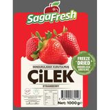 Sagafresh 1000 gr Dondurularak Kurutulmuş Çilek Dilimleri