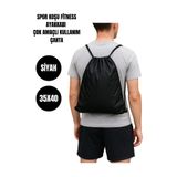SAĞDIÇ İpli Büzgülü Spor Çantası Fitness Futbol Koşu Ayakkabı Eşya Su Geçirmez 35x40 Çanta