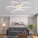 Sagel St Aydınlatma Luxor Oturma Odası,Salon,Yatak Odası İçin Beyaz Alüminyum Gövdeli,beyaz LED Işıklı Plafonyer Avize 60 cm