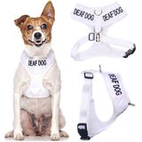Sağır Köpek (Köpek Sınırlı/İşitme Yok) Beyaz Renk Kodlu Çekmez Ön ve Arka D Halka Dolgulu ve Su Geçirmez Yelek Köpek Koşum Takımı Köpeğinizin Diğerlerini Önceden Uyararak Kazaları Önler (S)