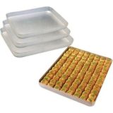 Sağlam 30X40 Bakır Sanatı Alüminyum Baklava Börek Tepsisi - 40 cm - Gri