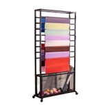 Sağlam kumaş rulo saklama rafı – Ticari sınıf çelik raf, tekstil ve duvar kağıdı için mobil el arabası, 200 kg (170 x 70 x 20 cm) kapasite