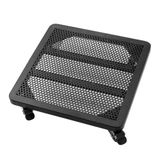 Sağlam Metal Siyah Tekerlekli Bitki Rafı - İç / Dış Mekan Büyük Saksılar için Kare Bitki Arabası 35 x 35 x 9 cm, Dekoratif için Dayanıklı Taban