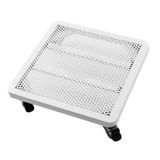 Sağlam Metal Siyah Tekerlekli Bitki Rafı, İç / Dış Mekan Büyük Saksılar için Kare Sepet, Tepsi ve Trivet ile, 50 x 50 cm - Saklama Çözümü