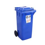 Sağlam Plastik Çöp Ve Atık Konteyneri 120 Lt Tekerlekli Orjinal Mavi