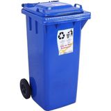 Sağlam Plastik Çöp Ve Atık Konteyneri 240 Lt Tekerlekli Orjinal Mavi