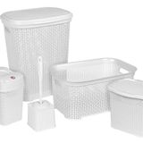 Sağlam Plastik Damla 5'li Çeyiz Seti - Beyaz