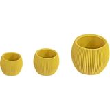 Sağlam Plastik Kaktüs Saksı 3lü Set Sarı