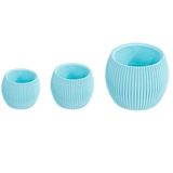 Sağlam Plastik Kaktüs Saksı 3lü Set Turkuaz
