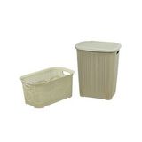Sağlam Plastik Örgü Kirli Çamaşır Sepeti- Çamaşır Sepeti 2'li Set Çölbeji