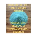 Saglam Tarım İthal 20.20.20+2MgO+ME NPK Gübre, Dengeli Besleme, Suda Tamamen Çözünür 250 Gr.