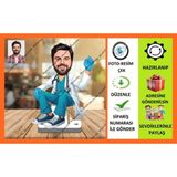 Sağlık Görevli Karikatür Biblo,Sevgiliye Hediye,Doğum Günü Hediy