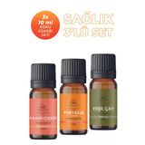 Sağlık Oda Kokusu 3'Lü Set- Doğal Esansiyel Uçucu Yağ, Difüzör Esansı, Buhurdanlık Yağı