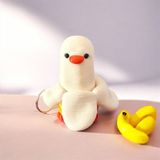 Sağlıkçı Shopping Banana Duck Muz Ördek Temalı Blue Switch Mekanik Klavye Tuşlu Klik Sesli Anahtarlık Çanta Süsü Charm - Beyaz