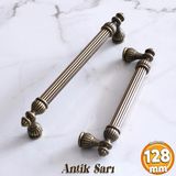 Şah 128 Mm Eskitme Antik Sarı Metal Metal Mobilya Mutfak Çekmece Dolap Dolabı Kulpu Kulbu Kulpları